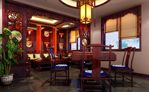 京口古典中式风格茶楼包间设计装修效果图